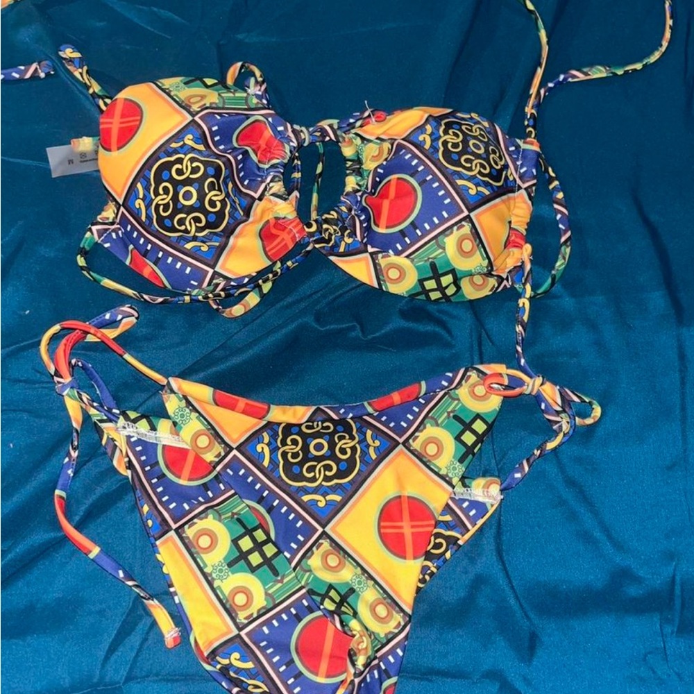 Fun, colorful, print, bikini set